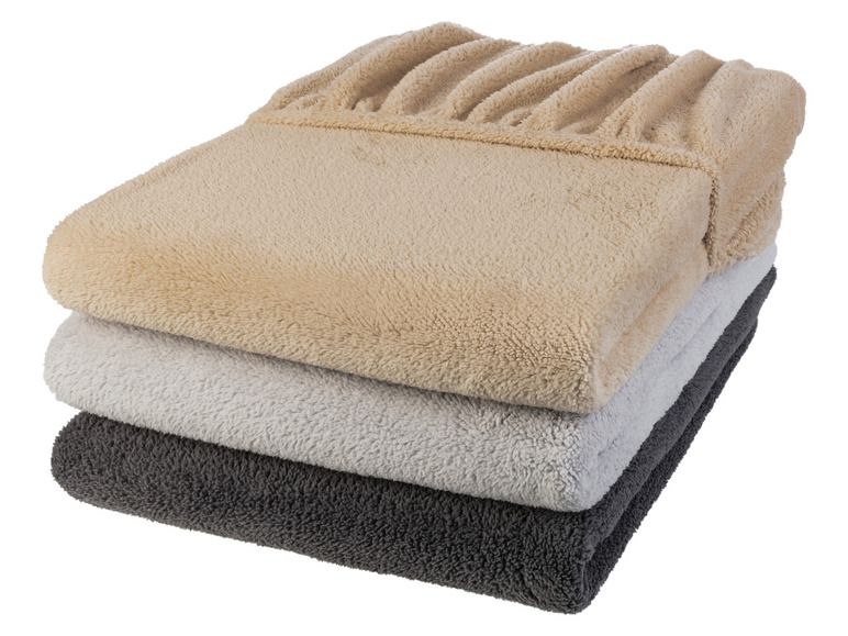 Gehe zu Vollbildansicht: LIVARNO home Teddy-Fleece-Spannbettlaken, 180-200 x 200 cm - Bild 2