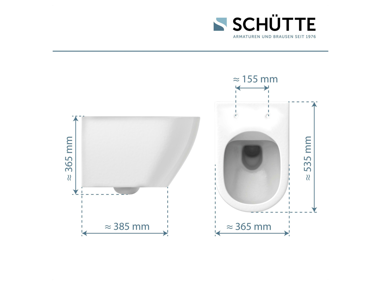 Schütte Wand-WC »TASSONI spülrandlos, BOWL«, weiß