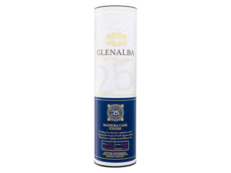 Glenalba Blended Scotch Whisky 25 41,4% Vol Madeira mit Geschenkbox Cask Finish Jahre