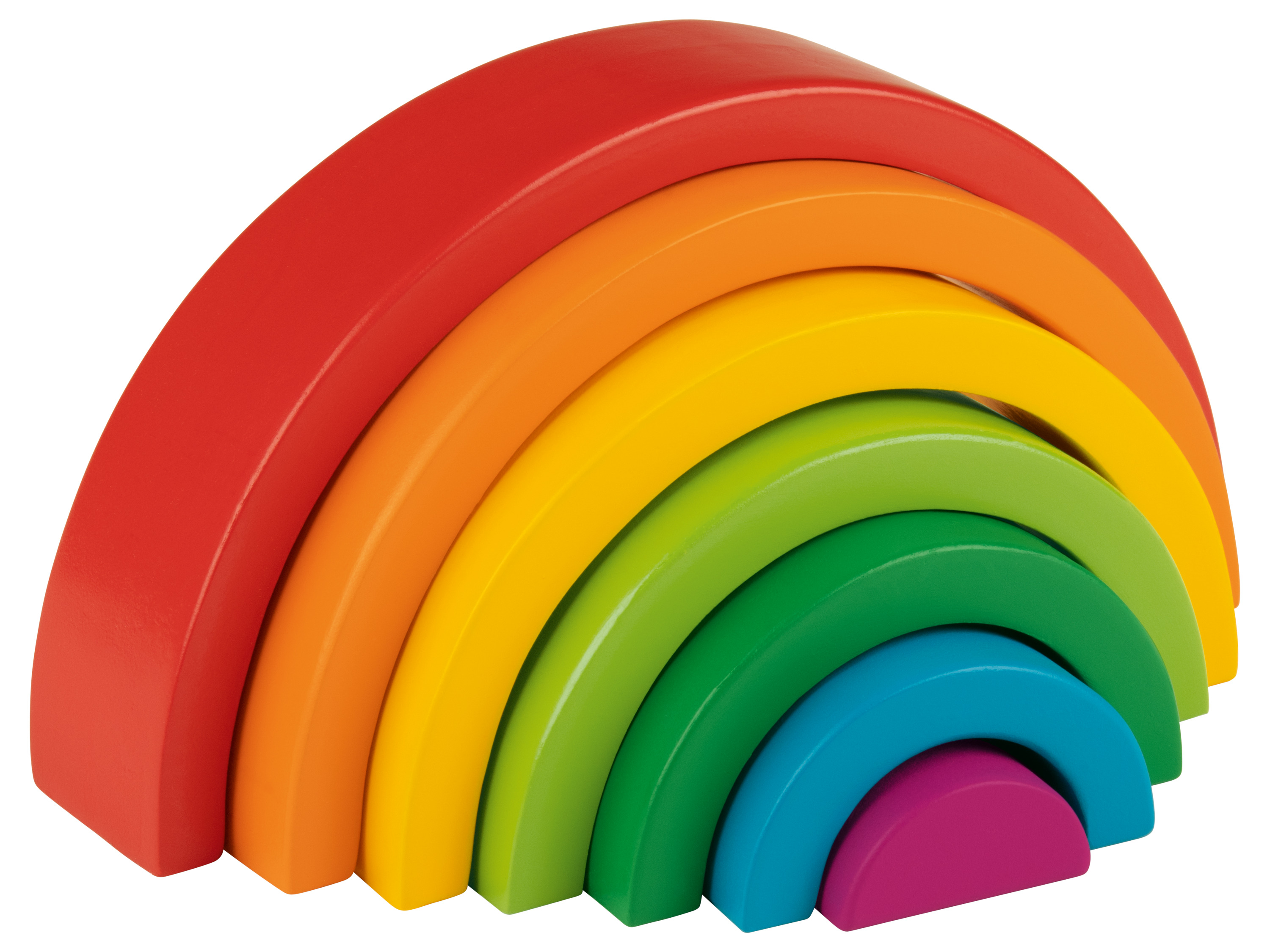 Playtive Holz Regenbogen Montessori (Stapelregenbogen, 7tlg)