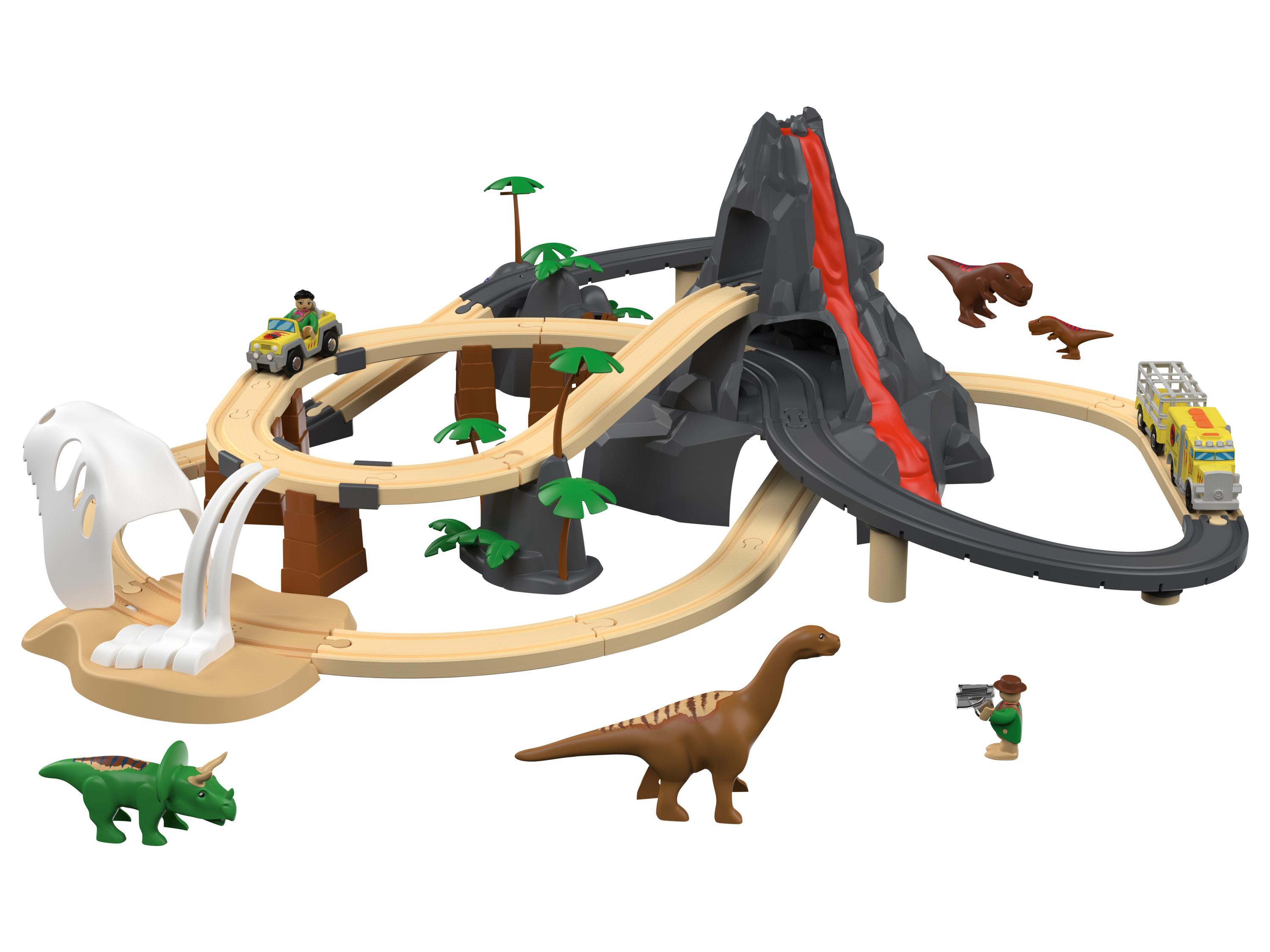 Playtive Holz Eisenbahnset (Dinoland)