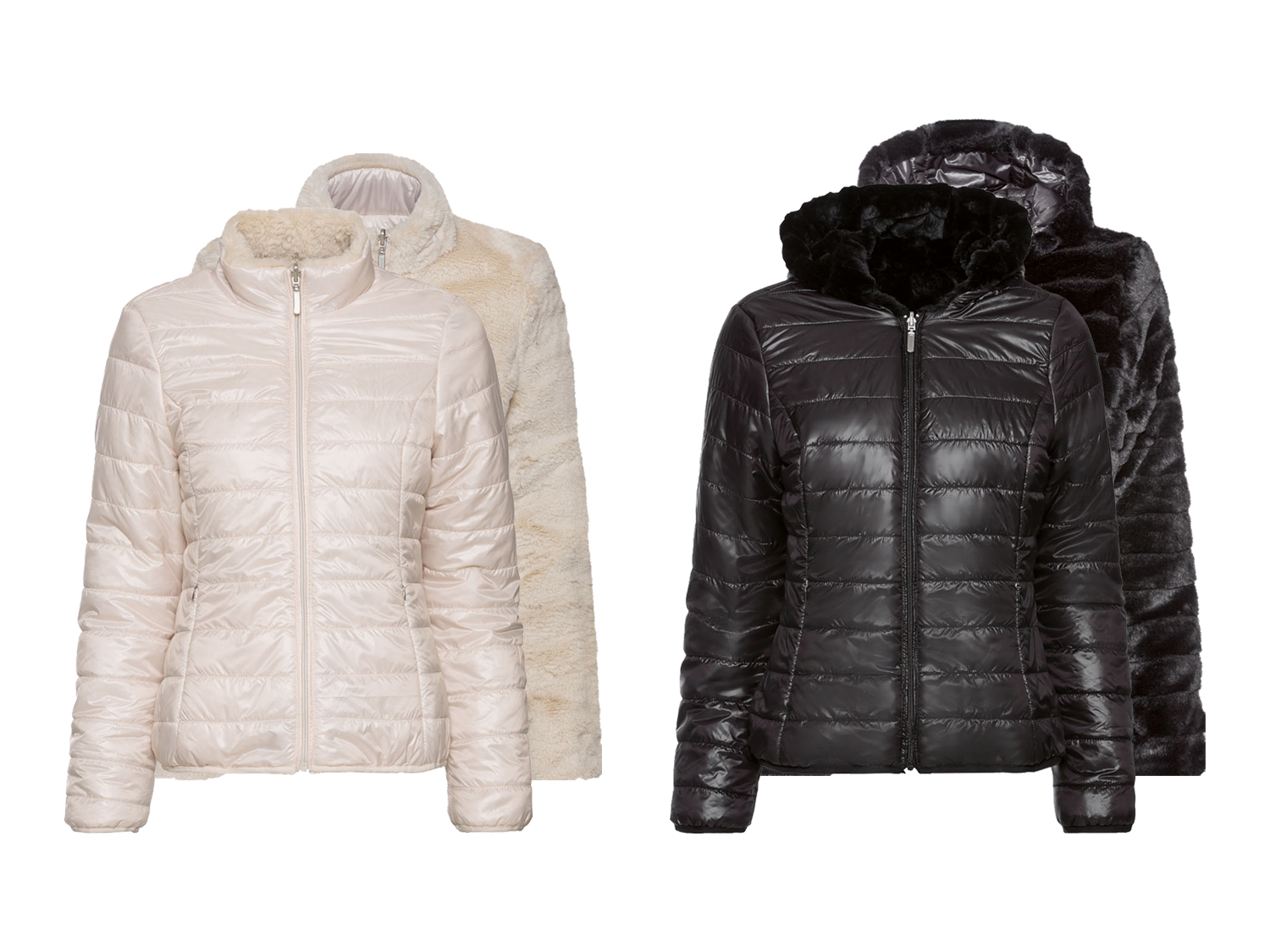 esmara® Damen Plüsch-Wendejacke mit Eingrifftaschen