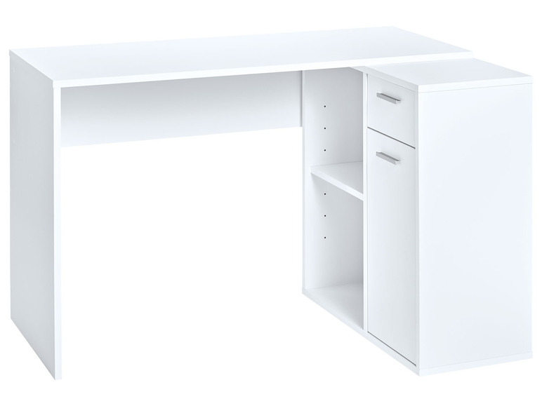 Gehe zu Vollbildansicht: LIVARNO home Schreibtisch mit Schrankelement Weiß - Bild 1