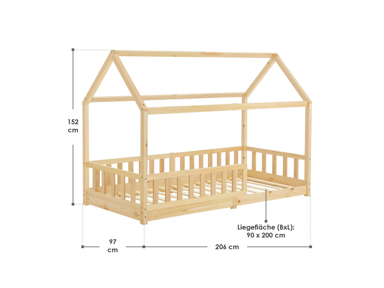 Gehe zu Vollbildansicht: Juskys Kinderbett »Marli«, im skandinavischen Design - Bild 234