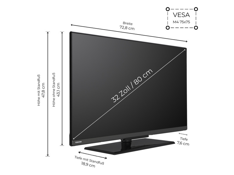 Gehe zu Vollbildansicht: TOSHIBA Fernseher »32WF3F63DAZ« Fire TV Smart 32 Zoll HD-Ready - Bild 2