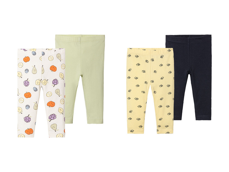 Gehe zu Vollbildansicht: lupilu® Baby Leggings, 2 Stück, mit hohem Bio-Baumwollanteil - Bild 1