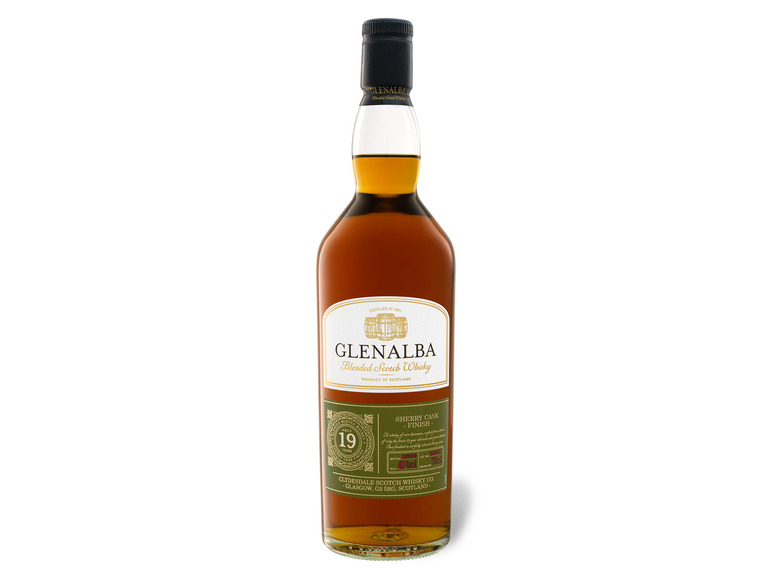 Glenalba Blended Scotch Whisky 40% Oloroso mit Sherry Finish Vol 19 Cask Jahre Geschenkbox