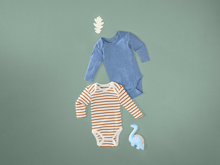 Gehe zu Vollbildansicht: lupilu® Baby Bodys, 2 Stück, aus reiner Bio-Baumwolle - Bild 3