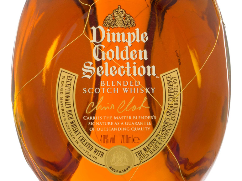 Golden Scotch Blended Selection Whisky 40% Vol Dimple