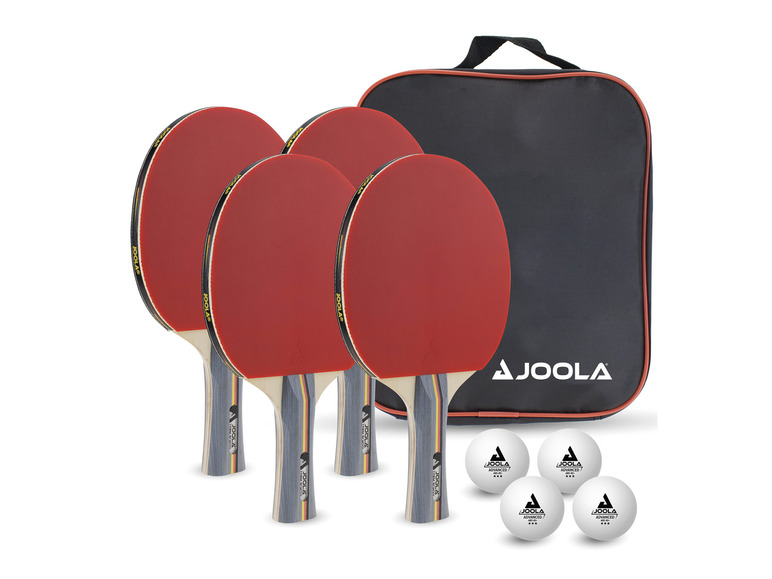 4 mit JOOLA Schlägern und »Team School«, Tischtennis-Set Bällen 4