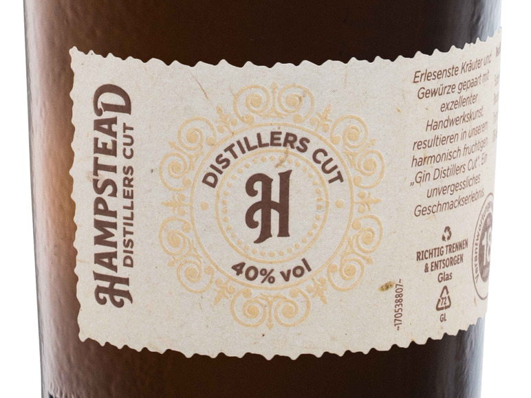 Cut Hampstead Distillers Gin 40% Vol