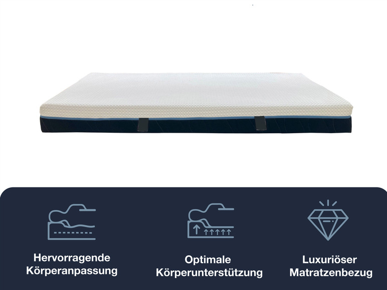 Gehe zu Vollbildansicht: Hn8 Schlafsysteme 7-Zonen Kaltschaummatratze mit integriertem Viscotopper Schlafschön VS - Bild 3