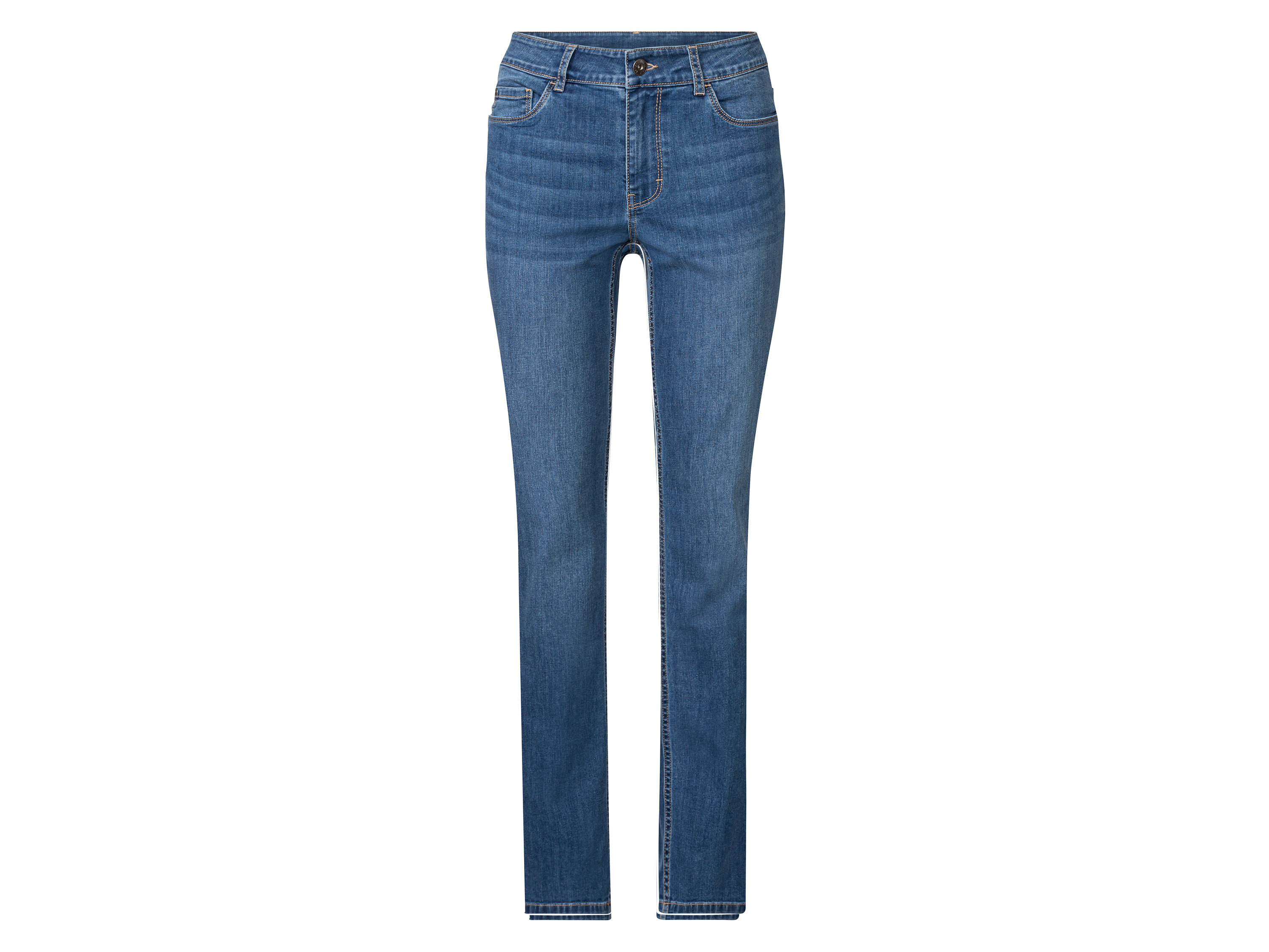 esmara® Damen Jeans Slim Fit (reguläre Länge, hellblau, 46) 46