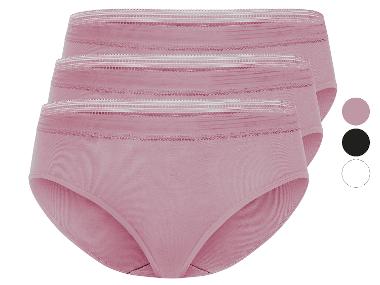 esmara® Damen Slips, 3 Stück, seamless, mit Spitze