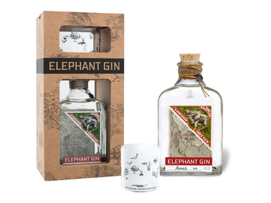 ELEPHANT GIN London Dry Geschenkbox + 45%… Glas mit Gin