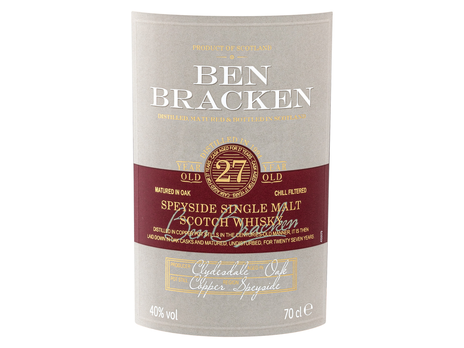 Speyside 27 Scotch Single Malt Ben Jahr… Bracken Whisky