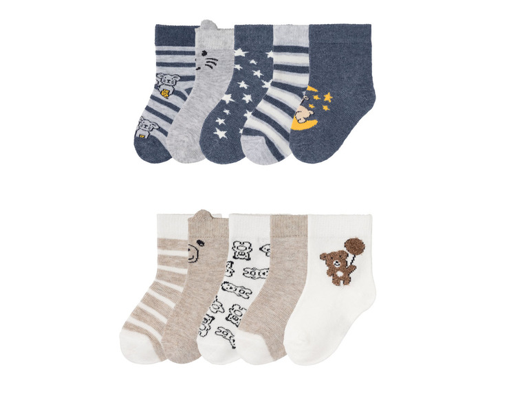 Gehe zu Vollbildansicht: lupilu® Baby Jungen Socken, 5 Paar, mit Bio-Baumwolle - Bild 1