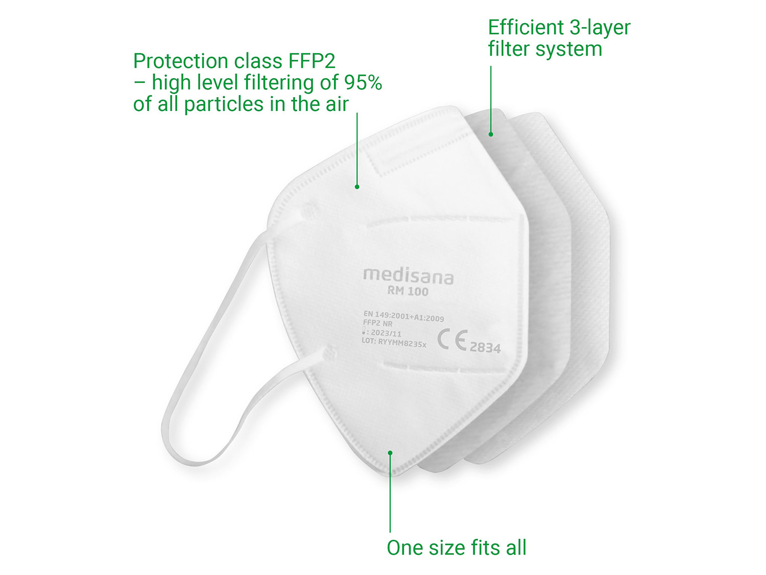 RM LIDL FFP2 100 | 10pcs/set MEDISANA Atemschutzmasken