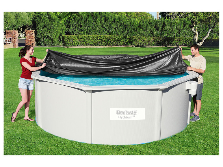 Gehe zu Vollbildansicht: Bestway PVC-Abdeckplane, schwarz, für runde Pools - Bild 16