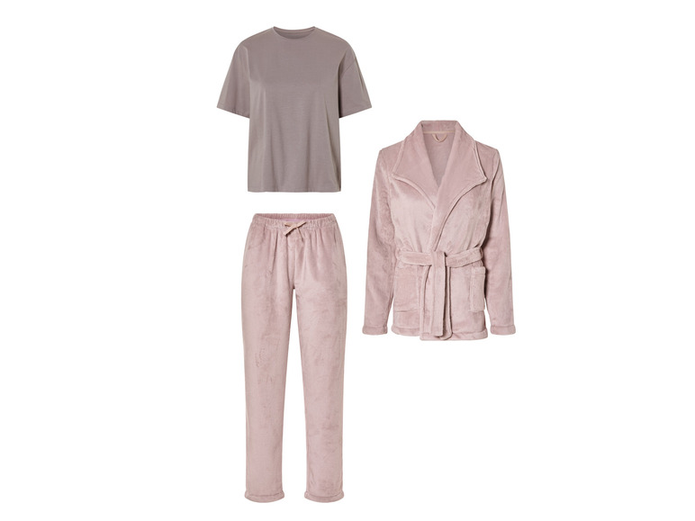 Gehe zu Vollbildansicht: esmara® Damen Pyjama-Set, 3-teilig, mit Rundhalsausschnitt - Bild 2