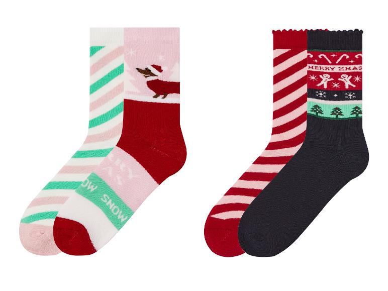 Gehe zu Vollbildansicht: pepperts!® Kinder Thermo-Socken, 2 Paar, mit Weihnachts-Designs - Bild 1