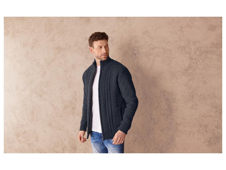 Gehe zu Vollbildansicht: LIVERGY® Herren Grobstrickjacke, mit Zopfstrickmuster - Bild 3