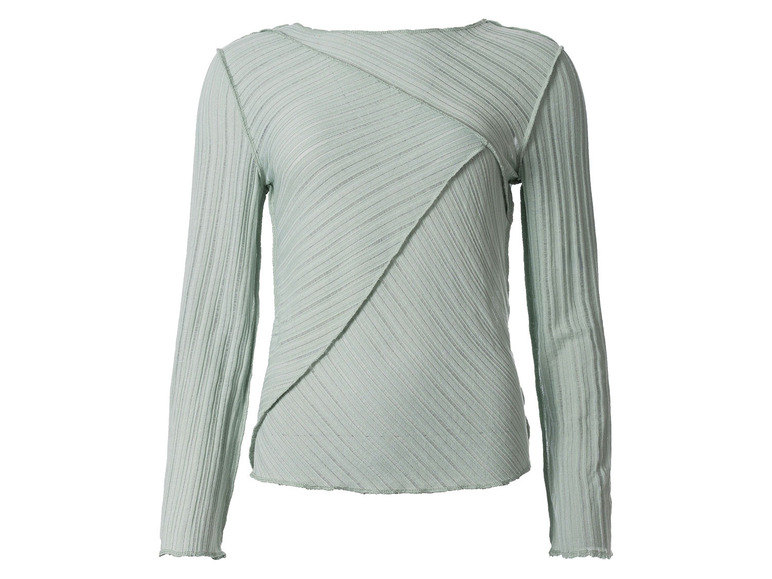 Gehe zu Vollbildansicht: esmara® Damen Langarmshirt, leicht transparent, grün - Bild 1