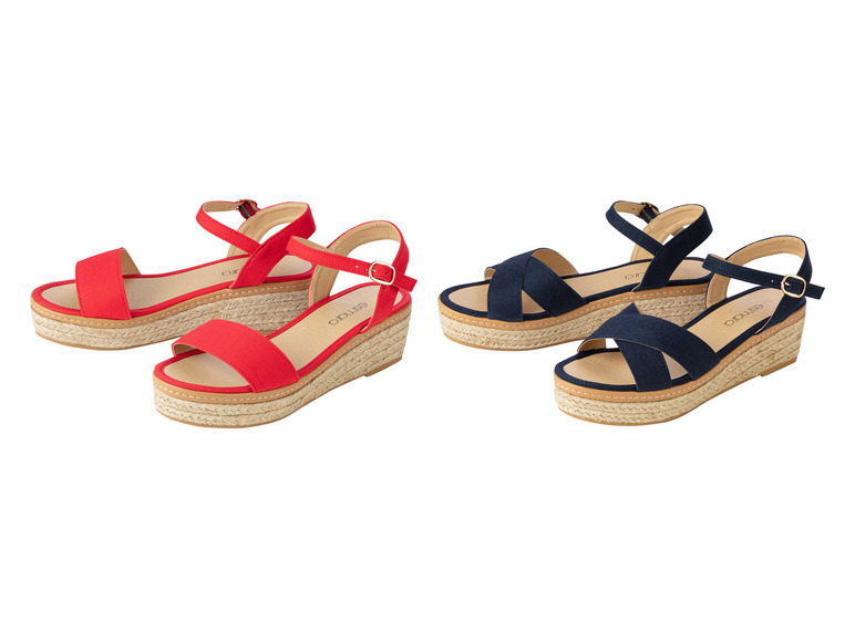 esmara® Damen Keilsandalen im sommerlichen Bast-Look