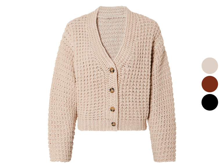 Gehe zu Vollbildansicht: esmara® Damen Cardigan, in grobem Strukturstrick - Bild 1