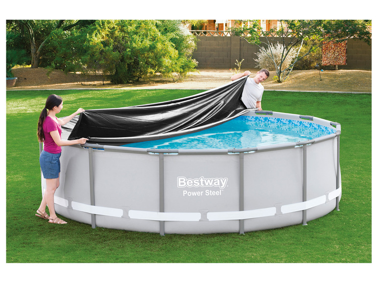 Gehe zu Vollbildansicht: Bestway PVC-Abdeckplane, schwarz, für runde Pools - Bild 10