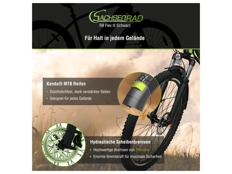 Gehe zu Vollbildansicht: SachsenRad E-Bike Racing Mountainbike »R8 Flex III«, 27,5 Zoll - Bild 5