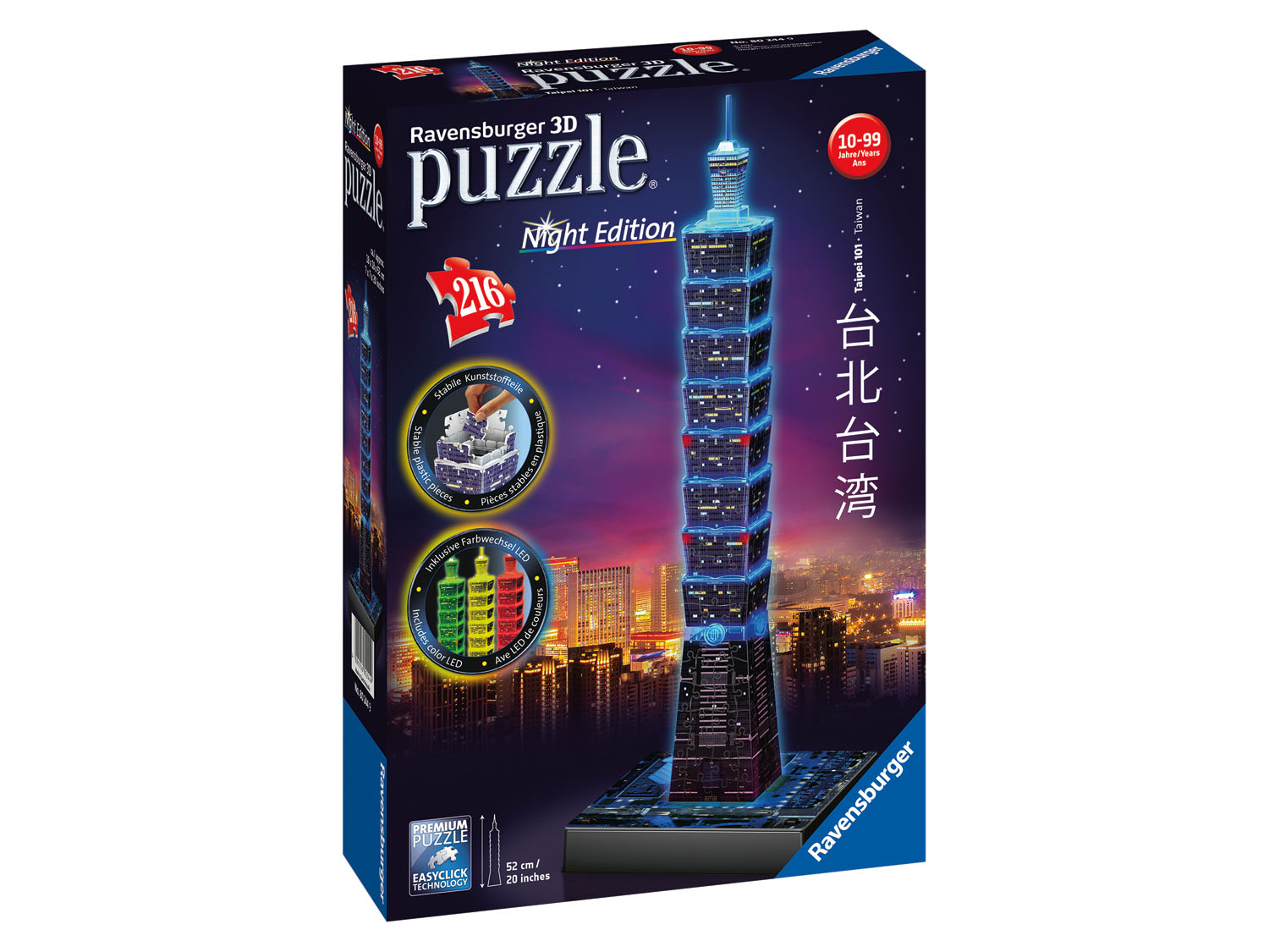 Ravensburger 3D Puzzle Gebäude leuchtend (Taipei Tower)