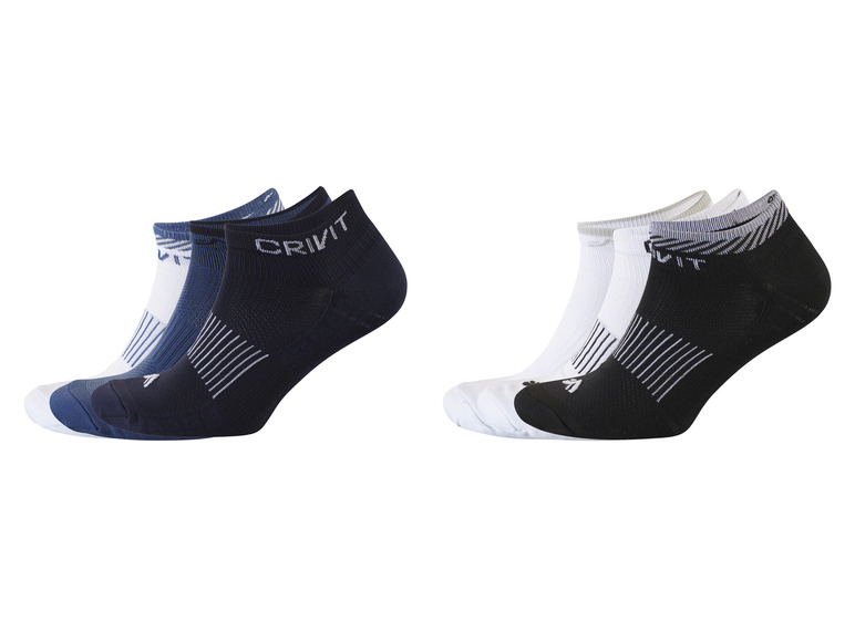 CRIVIT Herren Sport-Sneakersocken, 3 Paar, optimale Passform