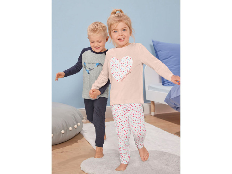 Gehe zu Vollbildansicht: lupilu® Kleinkinder Mädchen Pyjama mit Print - Bild 4