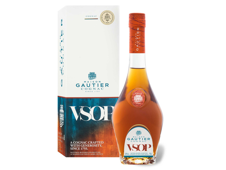 Geschenkbox 40% VSOP Cognac mit Vol Maison Gautier