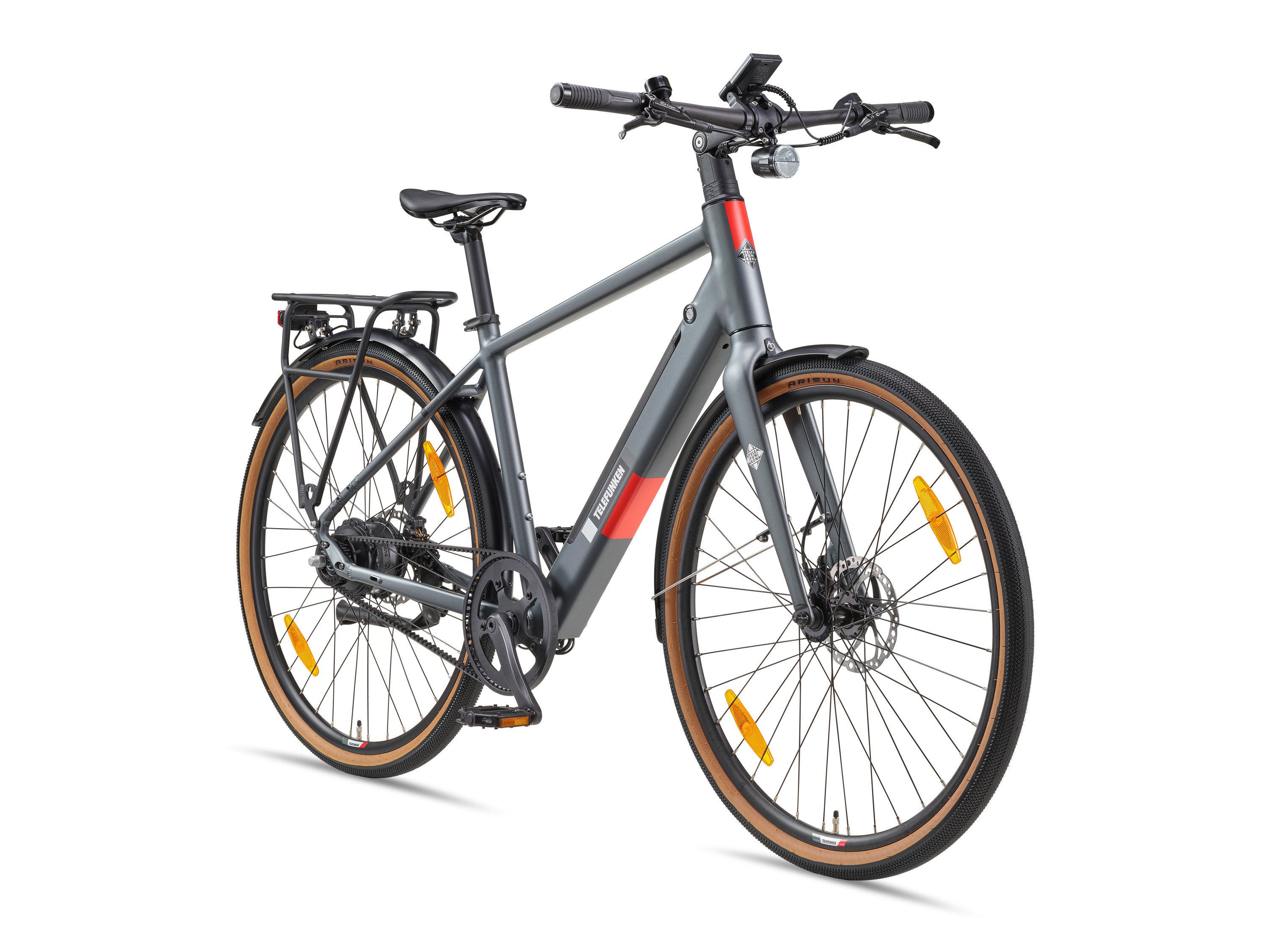 TELEFUNKEN E-Bike Urban UH220, Riemenantrieb, 2-Gang Automatik, 28 Zoll titangrau