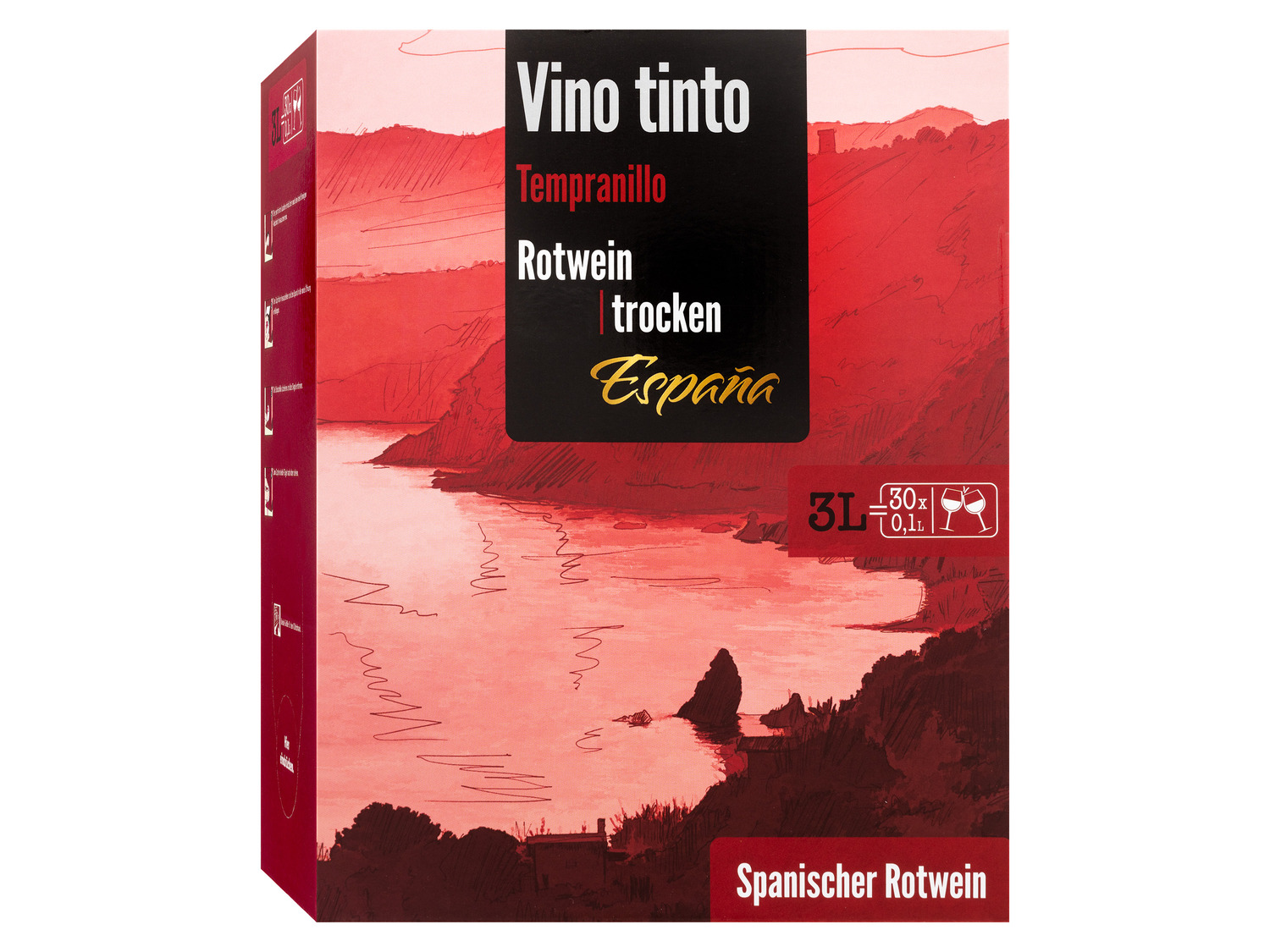 Spanien Tinto 3,0-l-Bag-in-Box Vino trocke… Tempranillo