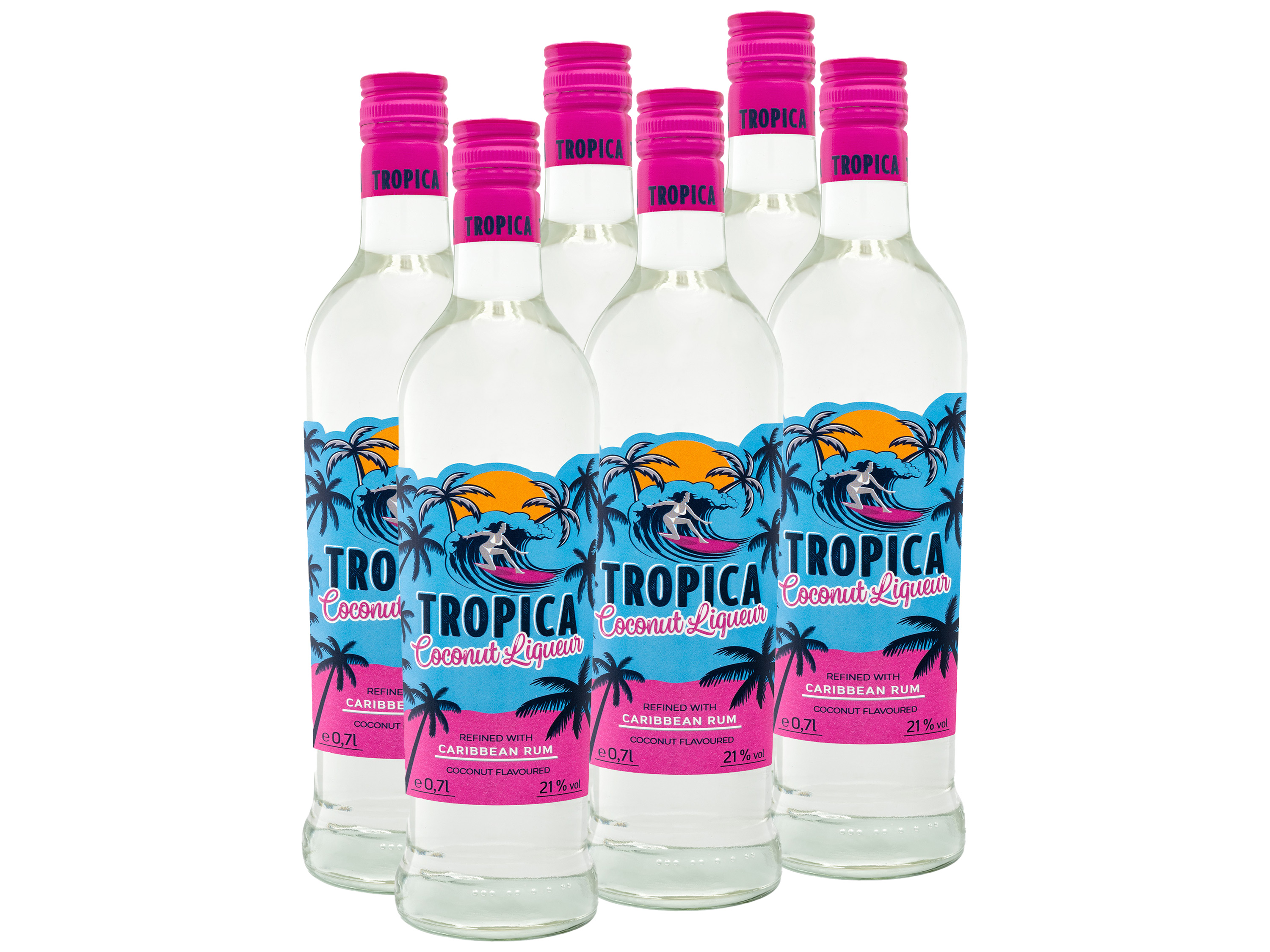 6 x 0,7-l-Flasche Tropica Kokosnusslikör 21% Vol