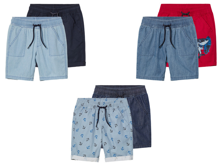 Gehe zu Vollbildansicht: lupilu® Kleinkinder Shorts, 2 Stück, aus reiner Baumwolle - Bild 1