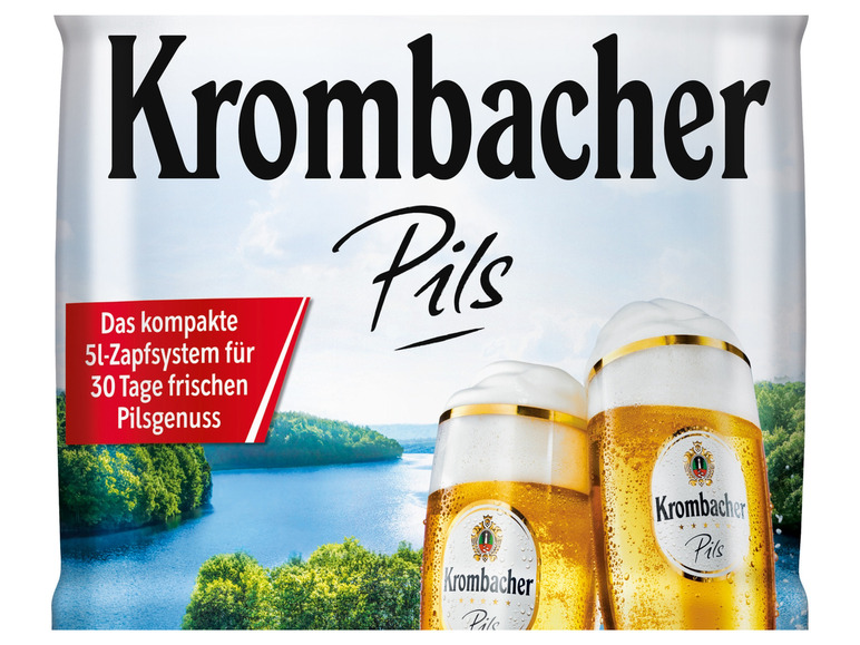 Gehe zu Vollbildansicht: Krombacher Pils 5 Liter Bierfass mit Zapfhahn, Pfandfrei - Bild 2