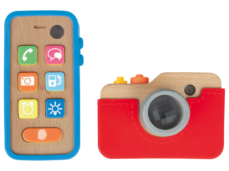 Gehe zu Vollbildansicht: Playtive Holz Lerntablet / Handy und Kamera - Bild 1