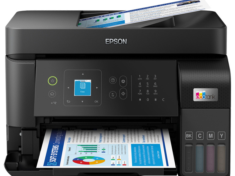 »ET-4810« EPSON Kopieren, Multifunktionsdrucker EcoTank Drucken, Faxen Scannen,