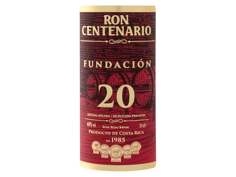 Ron Centenario Jahre 20 Fundación 40% Rum Geschenkbox Vol mit