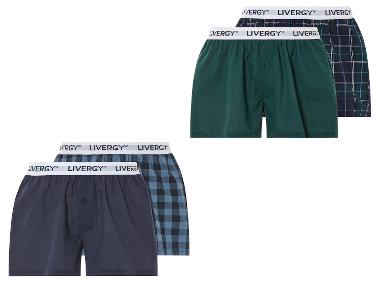 LIVERGY® Herren Boxer, 2 Stück, reine Baumwolle