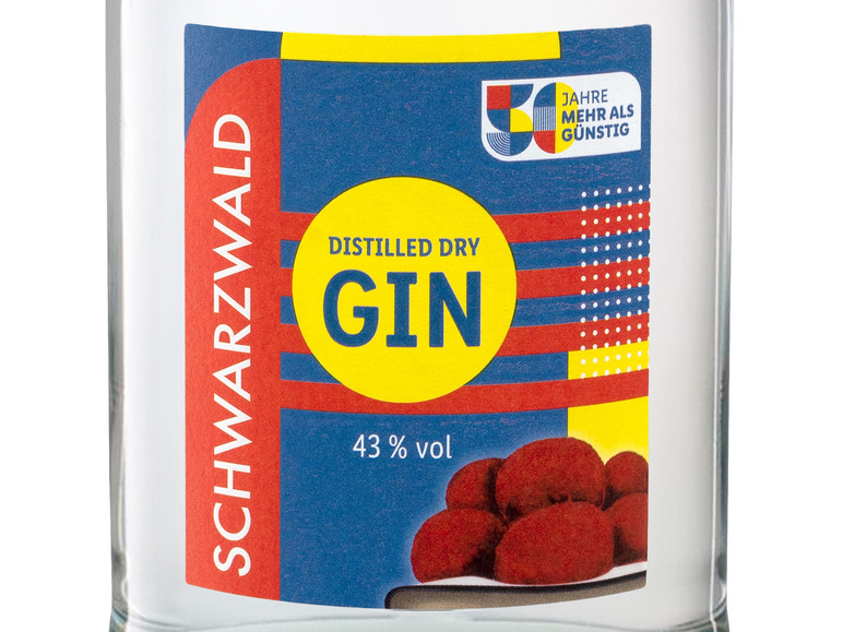 Schwarzwald Distilled 43% Vol Gin Dry Edition“ Lidl \