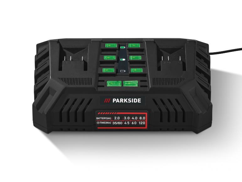 Gehe zu Vollbildansicht: PARKSIDE® 20 V Akku-Doppelladegerät »PDSLG 20 B2«, 2 x 4,5 A - Bild 1