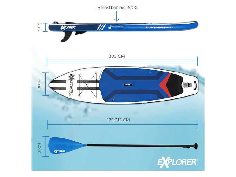 Gehe zu Vollbildansicht: Explorer SUP »Sunshine 10'0''« Stand up Paddleset - Bild 10