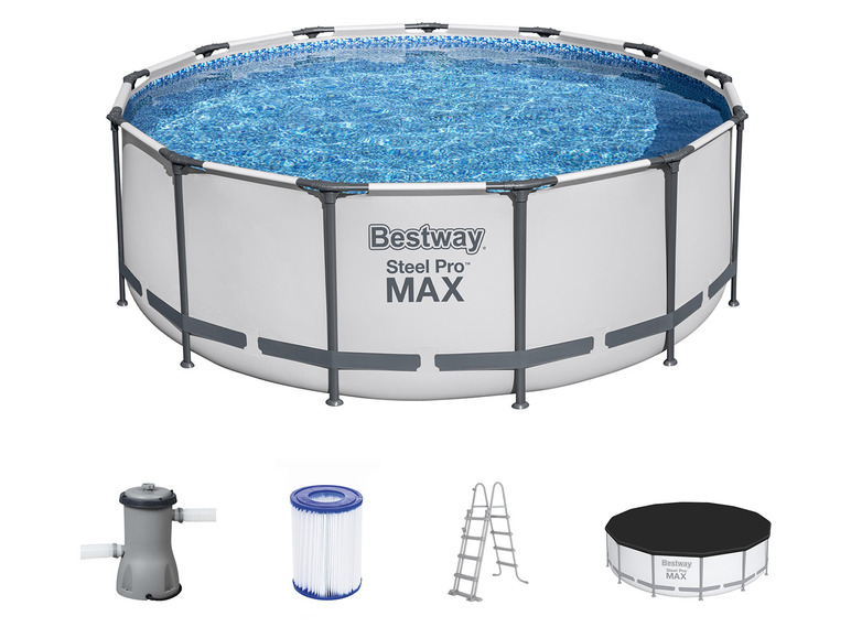 Gehe zu Vollbildansicht: Bestway Steel ProMAX Stahlrahmenpool-Set mit Filterpumpe - Bild 2