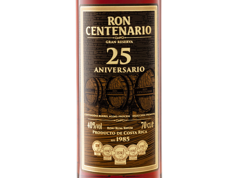 Ron Centenario Rum 25 Gran Reserva Geschenkbox mit Vol 40