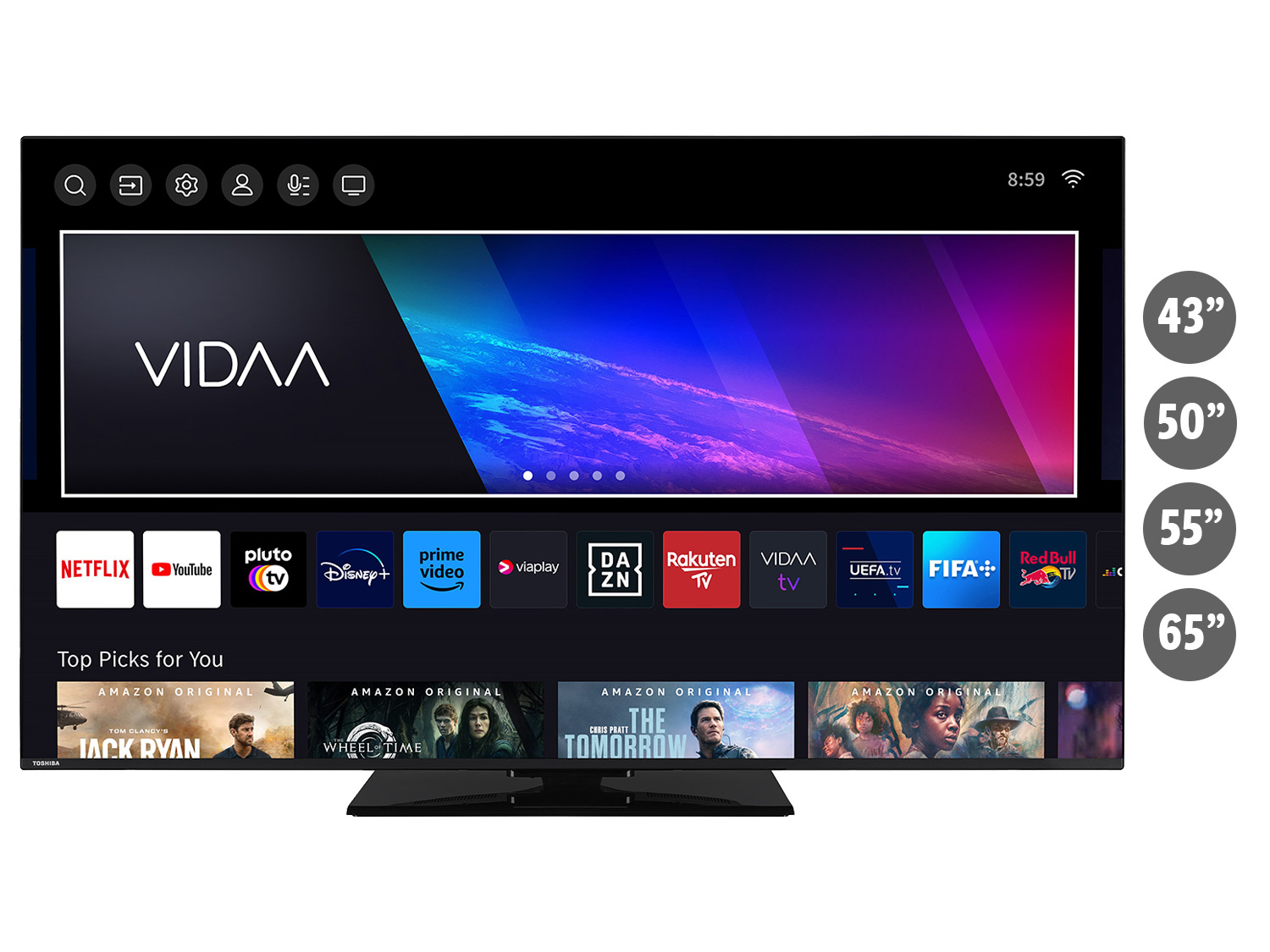 TOSHIBA Fernseher »UV3463DAW« VIDAA Smart TV 4K UHD